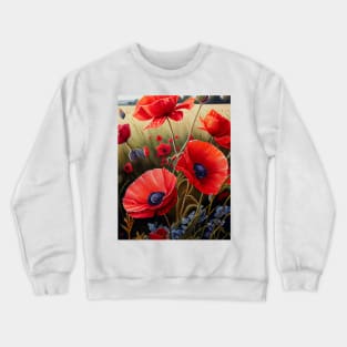 A Field of Poppies Watercolor Design Crewneck Sweatshirt